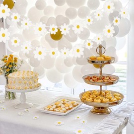 SKTMH 10Pcs Daisy Party Decorations Daisy Banner Daisy Birthday Banner Daisy Birthday Decorations Hippie Party Decoration Groovy Birthday Decoration Boho Birthday Decoration Spring Birthday Decoration