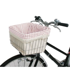 MARUTO (マルト) Inner Type Front Basket Cover Check Pink D-7F