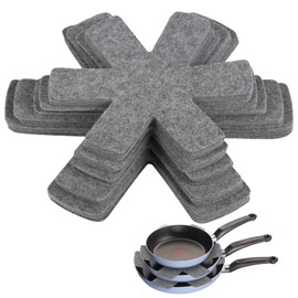 40 PCS Pot and Pan Protectors, Felt Pot Dividers for Stacking (10-15 Inches, 5 Sizes), Grey Felt Divider Pads for Pots and Pans, Anti-Scratch Heat Insulation Felt Cookware Separators Kitchen Tools