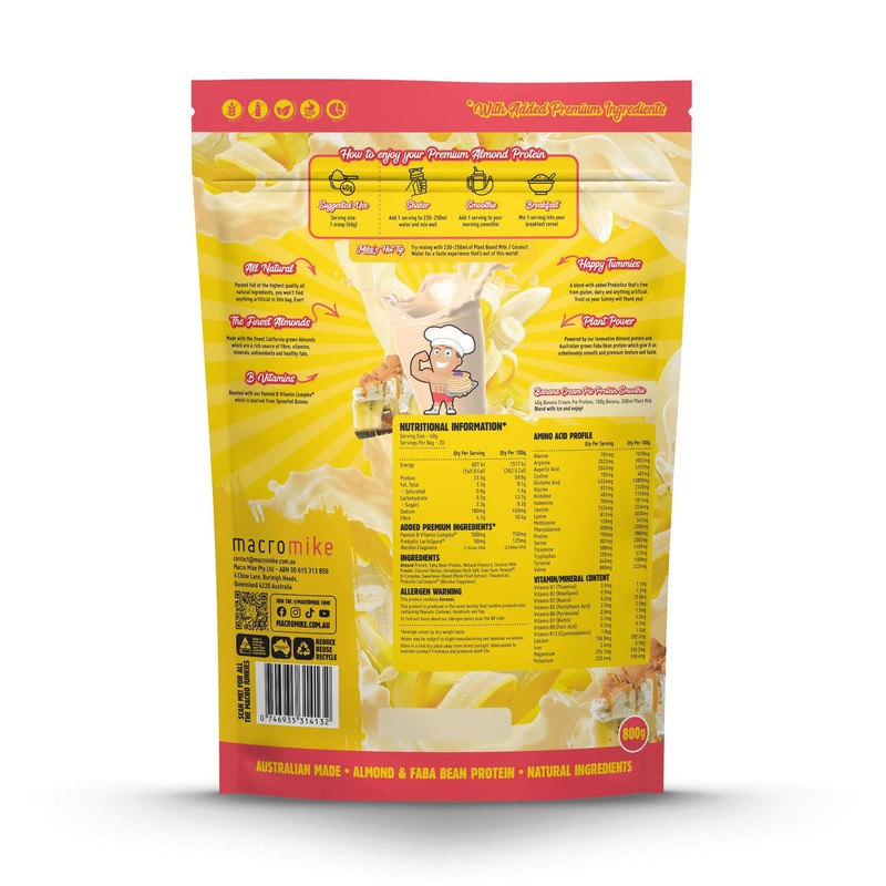 Macro Mike Banana Cream Pie Premium Almond Protein 800 g