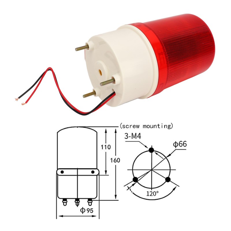 Tyenaza Industrial Rotating LED Flash Warning Light, 10 W Electric