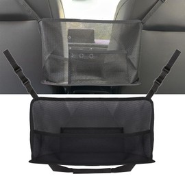 Car Storage Bag, Auto Net Pocket Handbag Net Holder, Backseat Barrier,Black