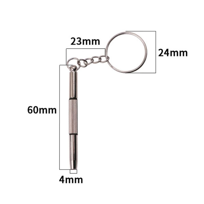 Glasses Multi-functional Triple Portable Three Glasses Screwdriver 2 Pcs Keychain