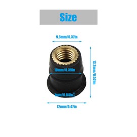 Pack of 25 M5 Rubber Well Nuts Motorcycle Windshield Nuts Durable Anti-Rust Fairing Windscreen Fastener Screw Nut for Windshields Motorcycle Kayaking Canoes Boats