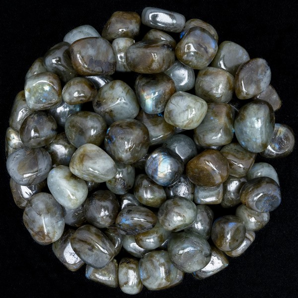 Crocon Labradorite Tumbled Stones and Crystals Bulk Natural Crystal Kit for Reiki Healing Crystal Polished, Tumble Stones, Chakra Balancing, Good Luck, Reiki Gift, Home Decor Size : 20-25 mm | 1/2LB