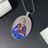 OigvcoTe St Nicholas Necklace Catholic Medal Pendant Enamel for Adults