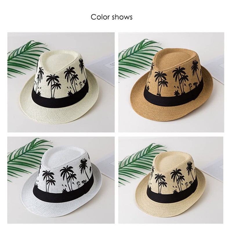 ECYC Ltd Unisex Panama Straw Hats Short Brim Fedora Straw