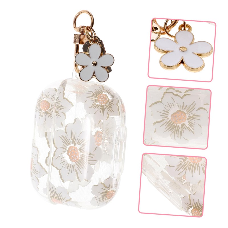 TEHAUX Earphone Case TPU Shell Scratch-Drop Stylish Floral Pattern High