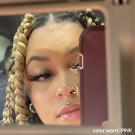 2pc 1.2mm 16g Dental-Grade Acrylic Black Horseshoe Bar Hoop 3mm Ball Circular Barbells Earrings Cartilage Helix Septum Nose Lip Rings - 8mm