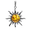 Ian and Valeri Co. Amber Sterling Silver Sun large Pendant