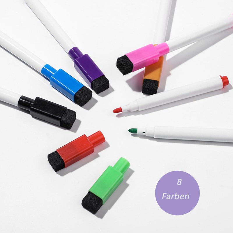 CALLYSONIC 8 Colour Whiteboard Markers, Colourful Whiteboard Pens, Magnetic Model,
