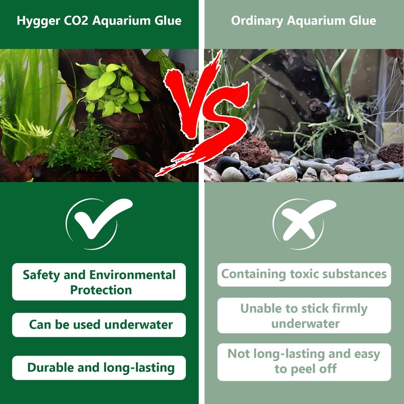 Hygger CO2 Aquarium Glue,Aquascaping Instant Glue, Suitable for Aquatic Plants,Corals,