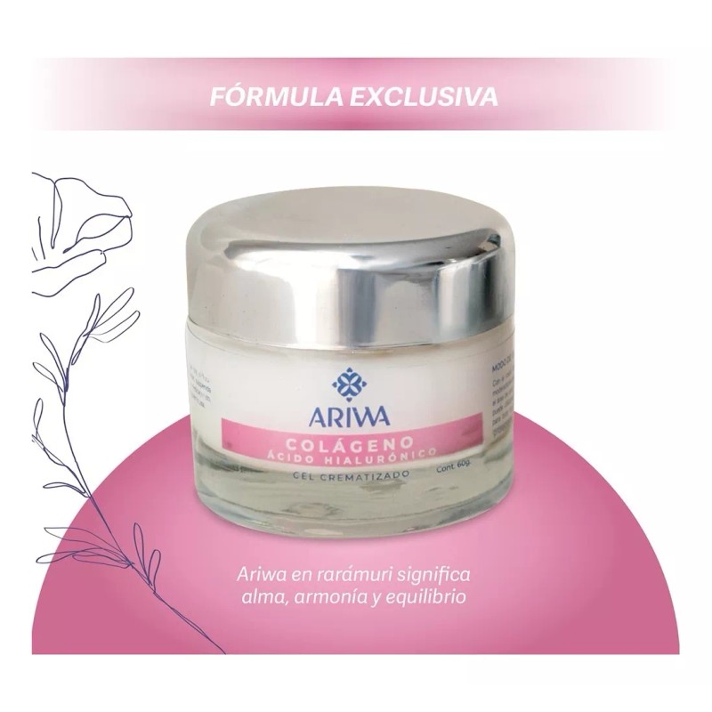 ARIWA Gel Crema Colágeno, Ácido Hialurónico, Vitamina E, Elastina.
