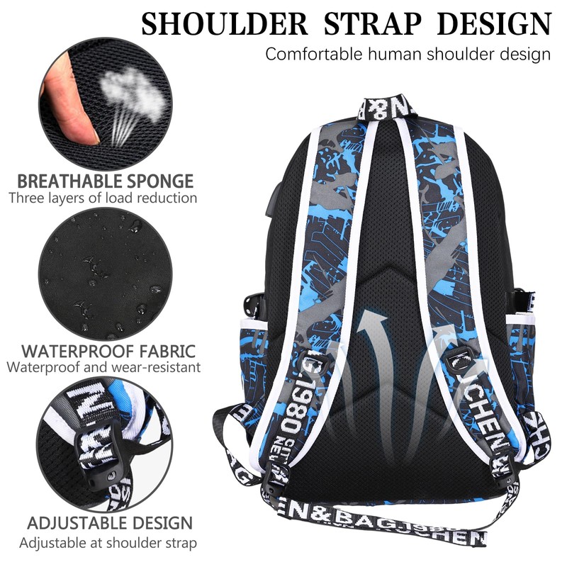 RM Family - Mochila luminosa para niños, 15.6 pulgadas con