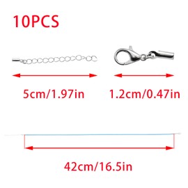 Pocoxll 10 Pcs 2.0mm Leather Necklace Cords with Clasp,Waxed Cords,Necklace Ropes for Pendants and Jewelry Making(Turquoise)