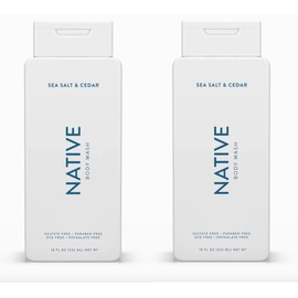 Native Body Wash Contains Naturally Derived Ingredients | For Women & Men, Sulfate, Paraben, & Dye Free Leaving Skin Soft and Hydrating | Sea Salt & Cedar 18 oz - 2 Pk