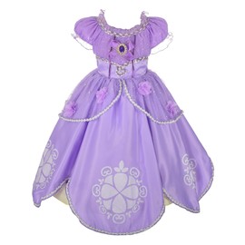 Lito Angels Princess Sofia the First Costume Fancy Dress Up for Kids Girls, Birthday Party Outfit Age 8-9 Years, Floor Length (Tag Number 150)