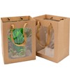 JLNGTHONG 10 Pieces Brown Paper Bags with Clear Window, Gift