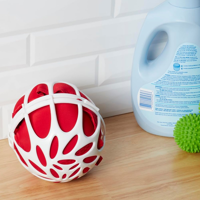 Home Basics Round Plastic White Laundry Bra Ball for Machine