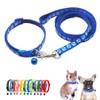 Dark Blue Puppy Dog Collar Leash Set, Nylon Basic Reflective