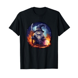 Magical Feline Sorcerer: Enchanting Wizard Cat T-Shirt