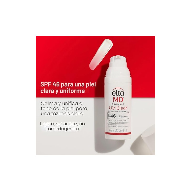 EltaMD UV Clear Face Sunscreen SPF, Oil-Free Sunscreen with Zinc