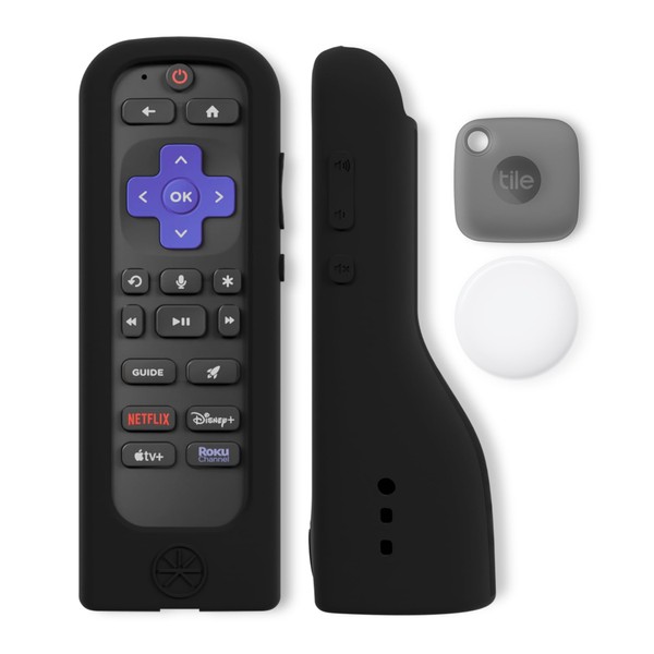 GripStand™ Roku Voice Remote Case: Stands Upright, Enhanced Grip, AirTag/Tile