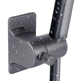 Zikenis Shower Holder, No Drilling, Suction Cup with 360° Rotating Shower Holder for Shower Head, Adjustable Shower Holder, Bathroom Suction Cup for Wall Rail, for Long-Term Use in Bathroom, Grey