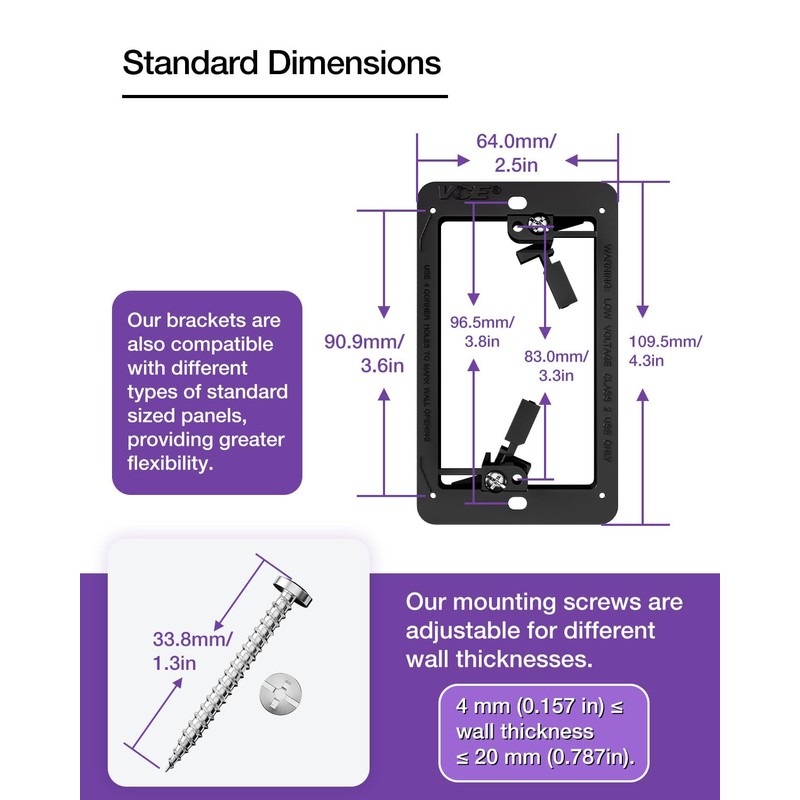 VCE Low Voltage Mounting Bracket (1 Gang, 5 Pack) for
