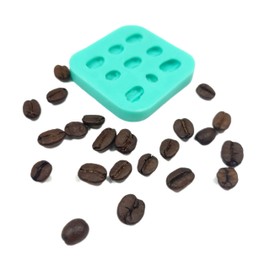 Coffee beans (Real size coffee beans)- candle making molds - Soap making molds Silicone mold NC004