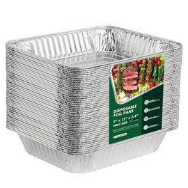 9x13 Aluminum Foil Pans 30 Pack, Disposable Baking Pan for Roasting
