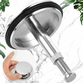 Oneroomone Universal Bath Stopper, Bathtub Stop 43mm, Sink Stop, Solid Brass Drain Stop, Bathtub Stop with Adjustable Screw Drain Stop for Bathtub, Kitchen, Sink