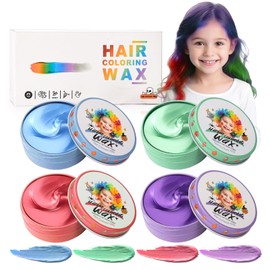 Pack of 4 Temporary Hair Colour for Children, Blue, Green, Red, Purple, Instant Hair Dye Dye, Women Men Colour Hairstyle Pomade, Girls Styling Hair Dye Cream, Hair Wax Mud for Party, Cosplay,