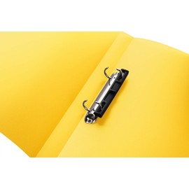 HERMA Ring Binders A4 Yellow Translucent Set of 3 Slim 2 Rings 25mm Wide Plastic Ring Binder with Holdback for Kids, Boys and Girls
