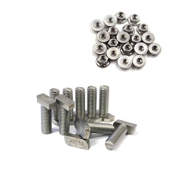 Igcon 10x Hammer Head Screws + Locking Tooth Nuts M10