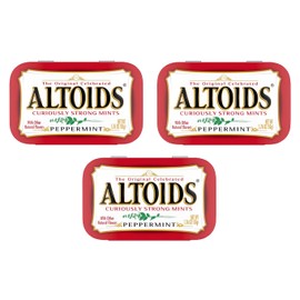 Altoids Curiously Strong Breath Mints, Peppermint, 1.76-Ounce Tins, 3-Pack