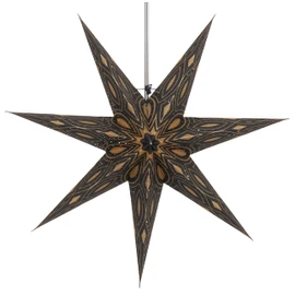 GURU SHOP Foldable Advent Luminous Paper Star, Christmas Star 60 cm - Luminea Black, Paper Stars 60 cm