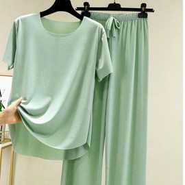 Unisex Summer Pajama & Loungewear Set: Breathable Cool Top & Shorts for Couples Cooling Women's Blue