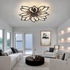 haodengshi Modern LED Ceiling Light Fixture Dimmable, 28" Black Modern