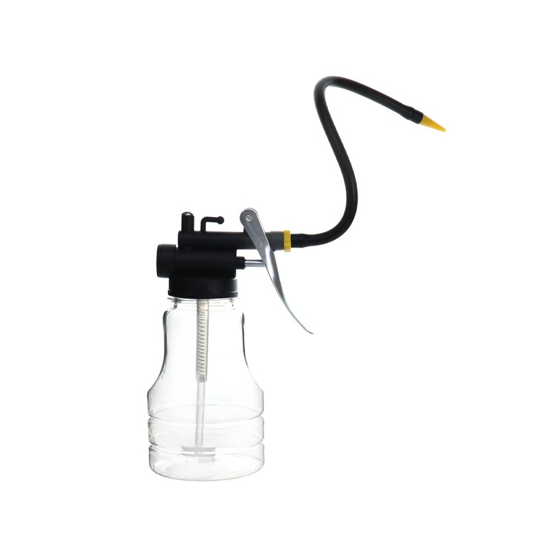 QWORK® Transparent Oil Can, High Pressure Pump Oiler with 2