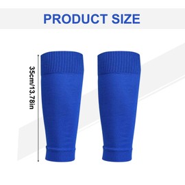 XNIVUIS 2 Pairs of Football Socks, Football Socks, Football Sleeve, Football Sleeve Tube, Football Shin Pad Holder Within 43 cm Calf Circumference, Unisex, One Size (Blue), blue