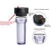 Geekpure 10-Inch Whole House Slim Water Filter Housing with Pressure