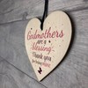 RED OCEAN Godmothers Blessing Wooden Heart Plaque Sign Mothers Day