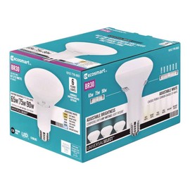 EcoSmart BR30 LED Flood Light Bulb 65-90W Equivalent, Dimmable, Selectable Color Temperature, 6-Pack