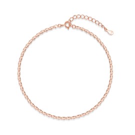 Cangall Silver Anklets for Women, 925 Sterling Silver Ankle Bracelet, Adjustable Beach Barefoot Foot Chain, Summer Holiday Rose Gold Ankle Chain, Women's Silver Simple Ankle Jewellery for Girls