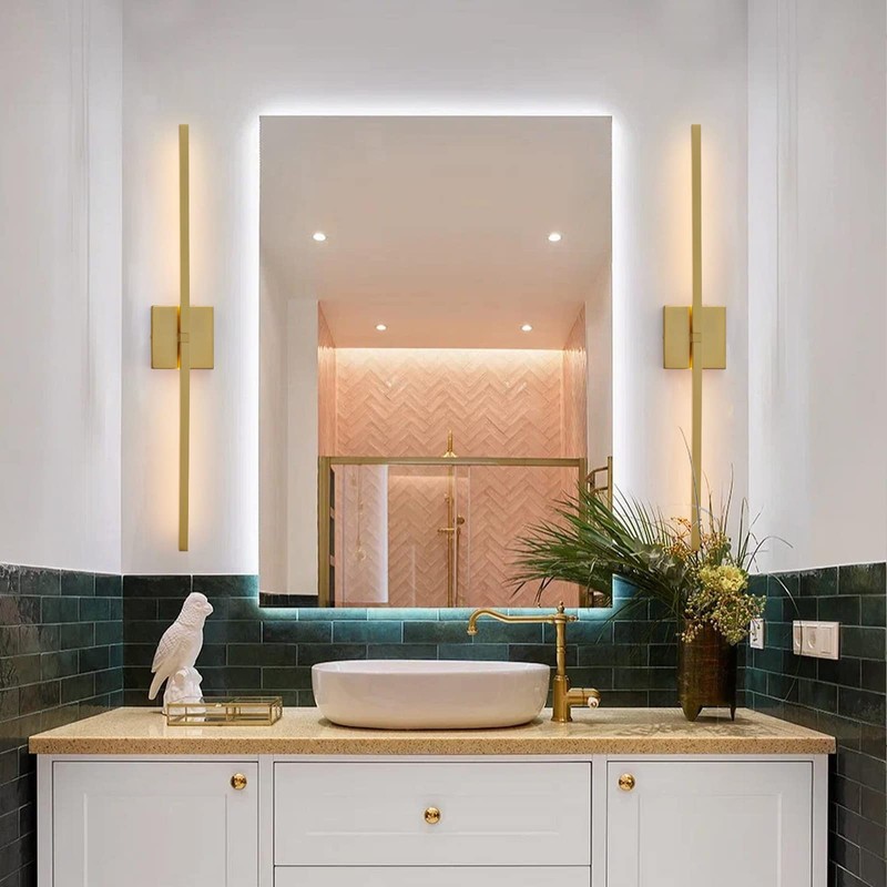 CCYCOL Gold Bathroom Vanity Light Fixtures - 30 inch Rotatable