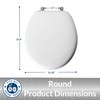MAYFAIR 844BN 000 Toilet Seat with Brushed Nickel Hinges will