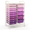 15-Drawers Utility Rolling Bedroom Multi Organizer Storage Office Cart 4-Wheels