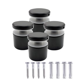 3TO Glass Railing Standoff - 4 Pack Dual Adjustable Heavy Duty 304 Stainless Steel Glass Railing Standoffs for Balcony Stair Railing Black Modern Design Railing Clamp