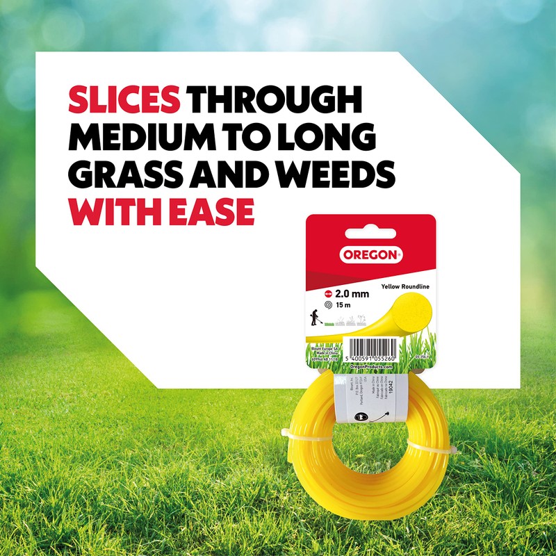 Oregon 69-356-Y Yellow Round Strimmer Line/Wire for Grass Trimmers and